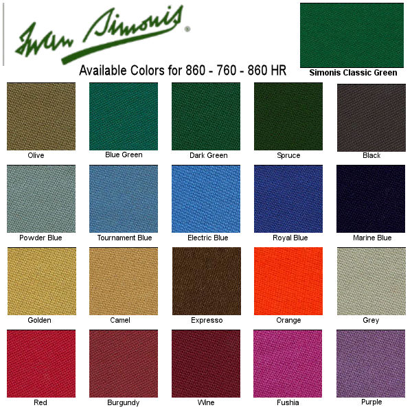 a color chart of worsted felt